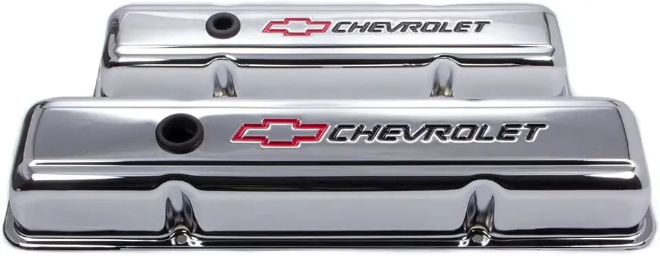 Proform 141-899 SBC Chrome Valve Cover with Baffle, red