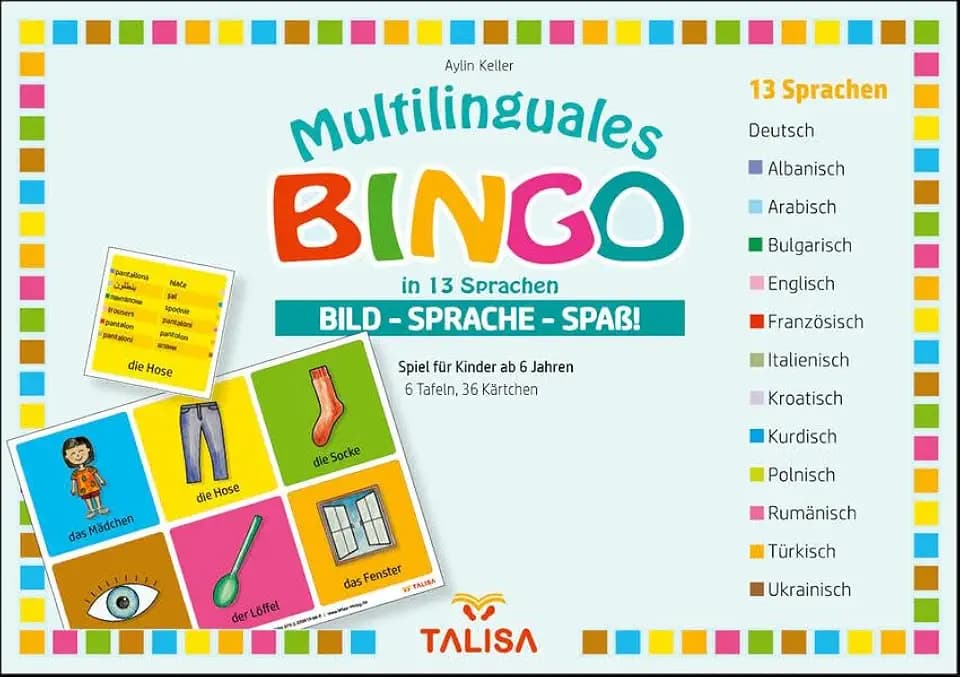 Multilinguales BINGO in 13 Sprachen (Nr.1): Bild-Sprache-Spaß!