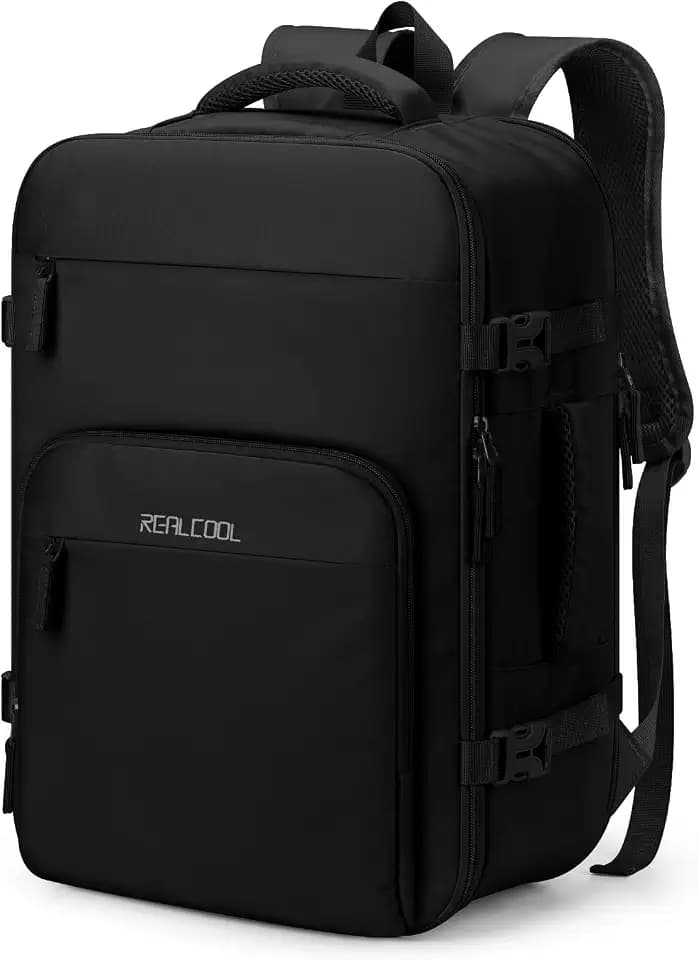 RealCool 15.6" Laptop Travel Backpack, TSA Flight Approved Carry On Daypack