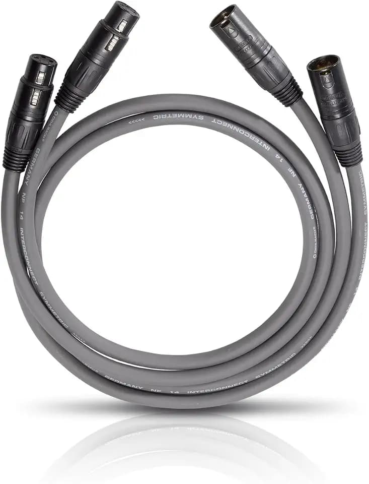 Oehlbach NF 14 Master X - hochwertiges NF-Audiokabel mit XLR-Stecker, symmetrisch aufgebaut, SPOFC (versilbert) - 2 x 75cm anthrazit
