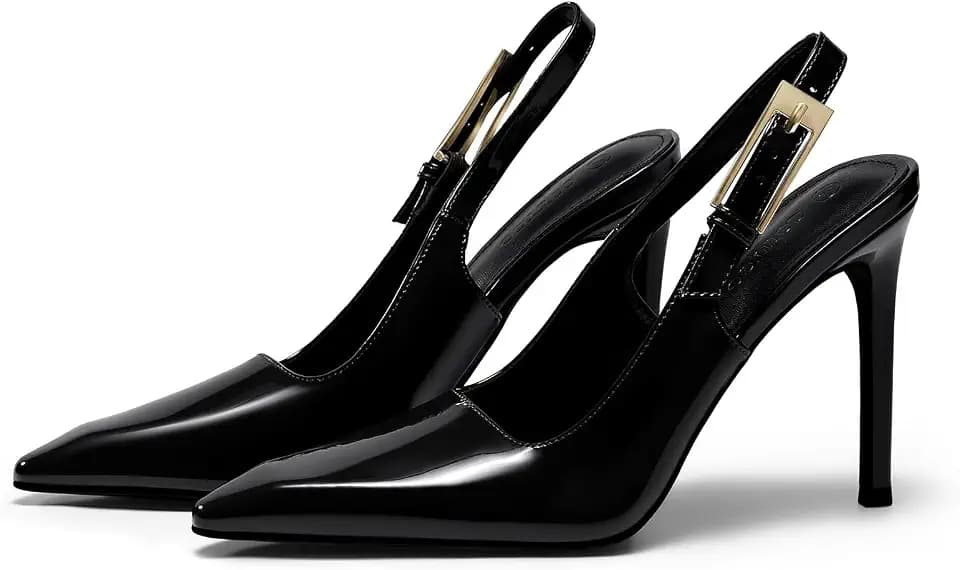 Coutgo Women's Slingback High Heels Pointed Toe Stilettos