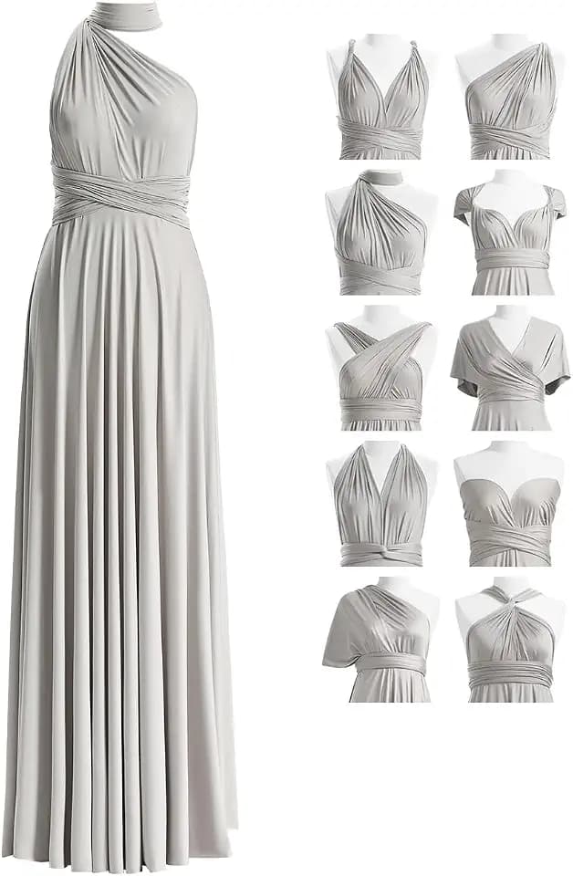 72styles Maxi Infinity Dress for Bridesmaids, Convertible Multi-Way Wrap