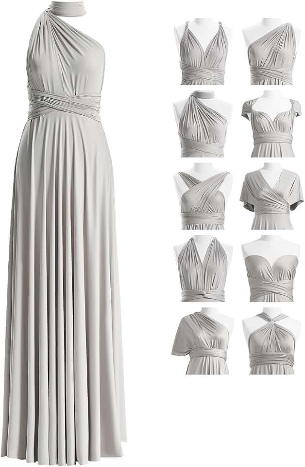 72styles Maxi Infinity Dress for Bridesmaids, Convertible Multi-Way Wrap