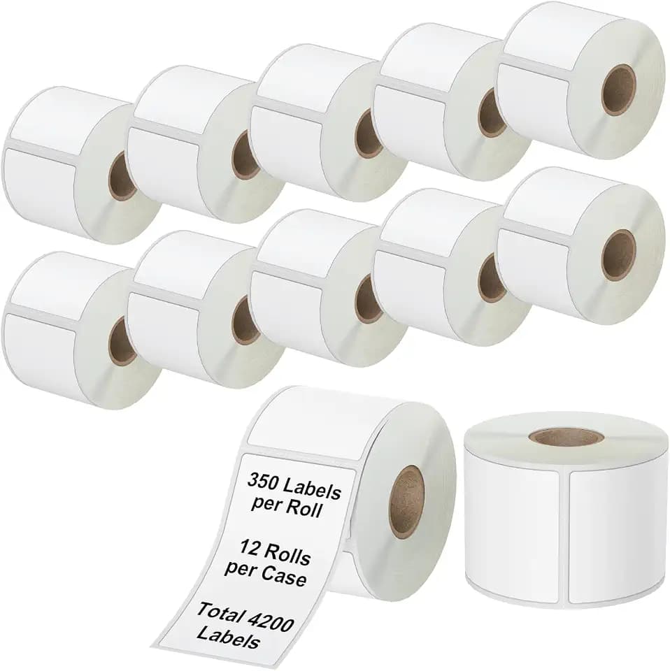 4200 Pcs 2.25" x 4" 3-Proof Direct Thermal Shipping Labels Compatible with Zebra LP2824 Plus ZD410 ZD411 ZD420 ZD421 ZP450 ZP505, 12-Roll Waterproof Mailing Address Labels for Rollo MUNBYN