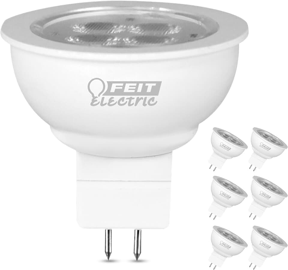 Feit Electric LED MR16 Halogen Bulb, 20W Equivalent, GU5.3 Bi-Pin Base, Non-Dimmable, 250 Lumens, 3000K Warm White, Track Light Bulbs for Landscaping, 22-Year Lifetime, BPLVBAB/830CA/6, 6 Pack