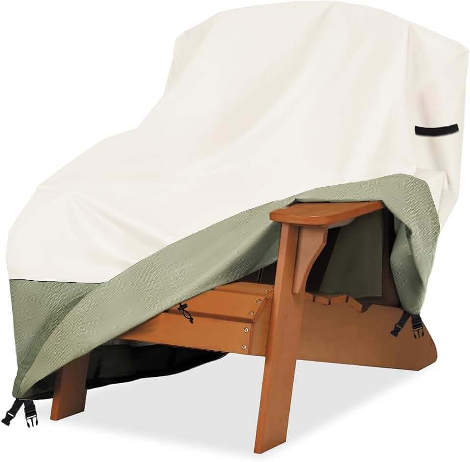 Patio Adirondack Chair Cover 35 W x 37 D x 36 H inches,600D Heavy Duty Waterproof Outdoor Chair Covers,Patio Furniture Covers for Adirondack Chairs,Beige