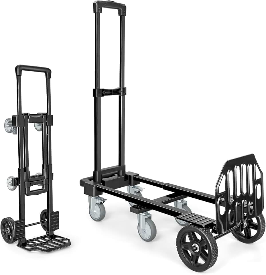 KEDSUM 3-in-1 Convertible Dolly Cart, 600LB Hand Truck with 6 Wheels