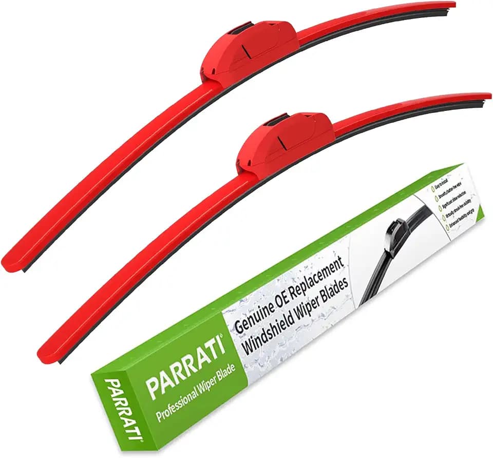OEM Quality 26" + 19" PARRATI Red Windshield Wiper Blades (Set of 2)