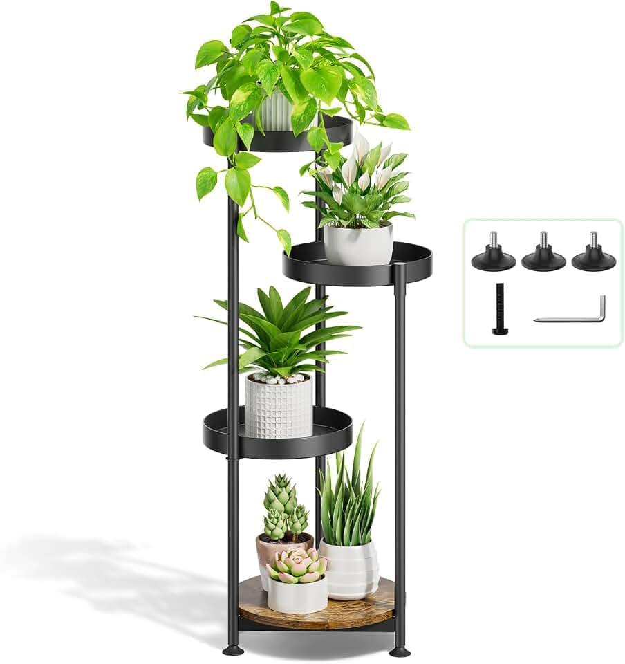 Oppro Plant Stand Indoor Outdoor, Metal Tall Flower Shelf Holder Clearance