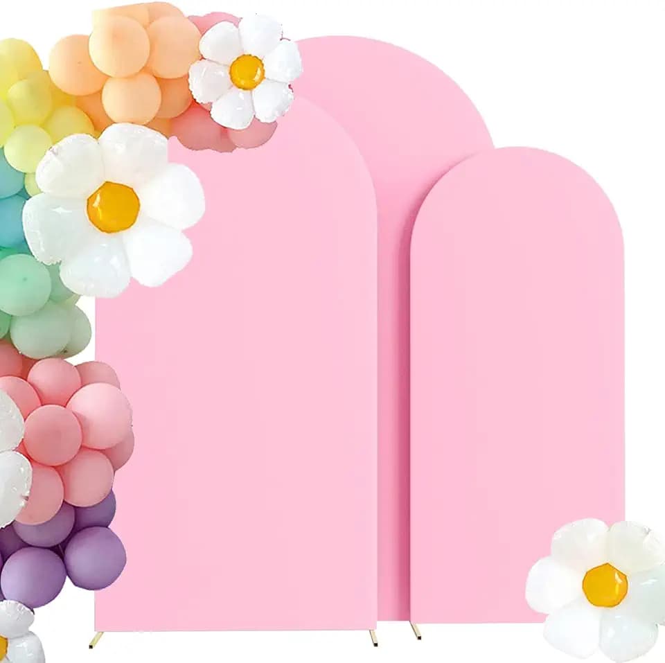 HAINARverS Set of 3 Stretchy Arch Backdrop Covers, Pink, 6/6.6/7.2FT