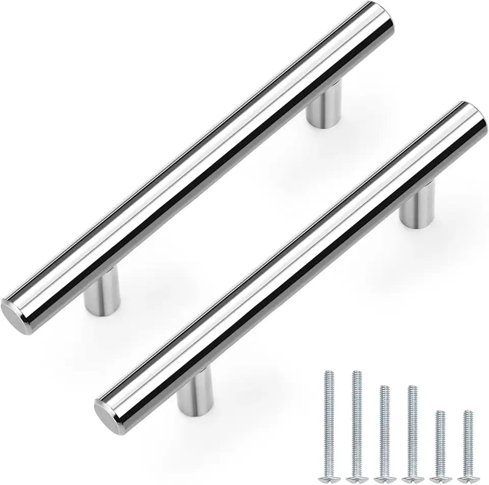 Probrico Polished Chrome Cabinet Pulls & Handles 3.5" CC Round 30 Pack