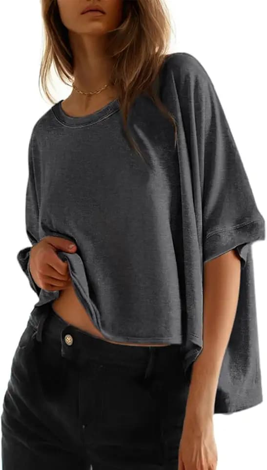 Dokotoo Oversized Tops Summer Shirts 2026 Fall T Shirts for Women Basic Tee