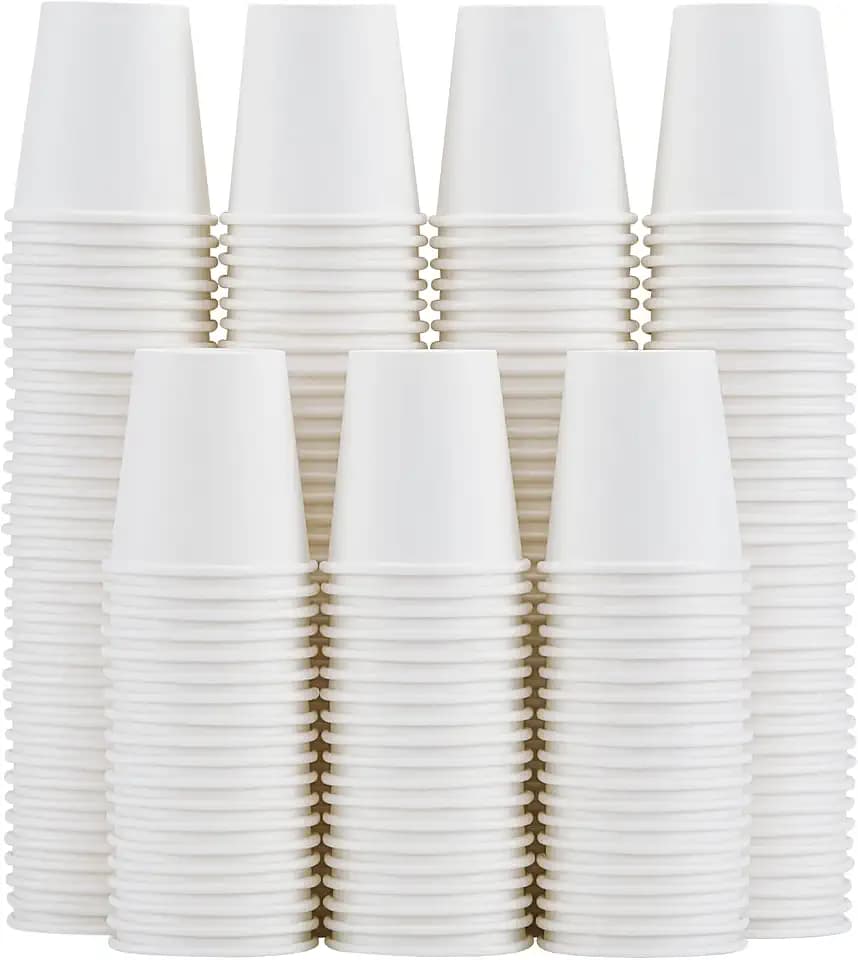 Clawsoff 5 oz 300 Count White Paper Cups Disposable Bathroom Mouthwash Cups