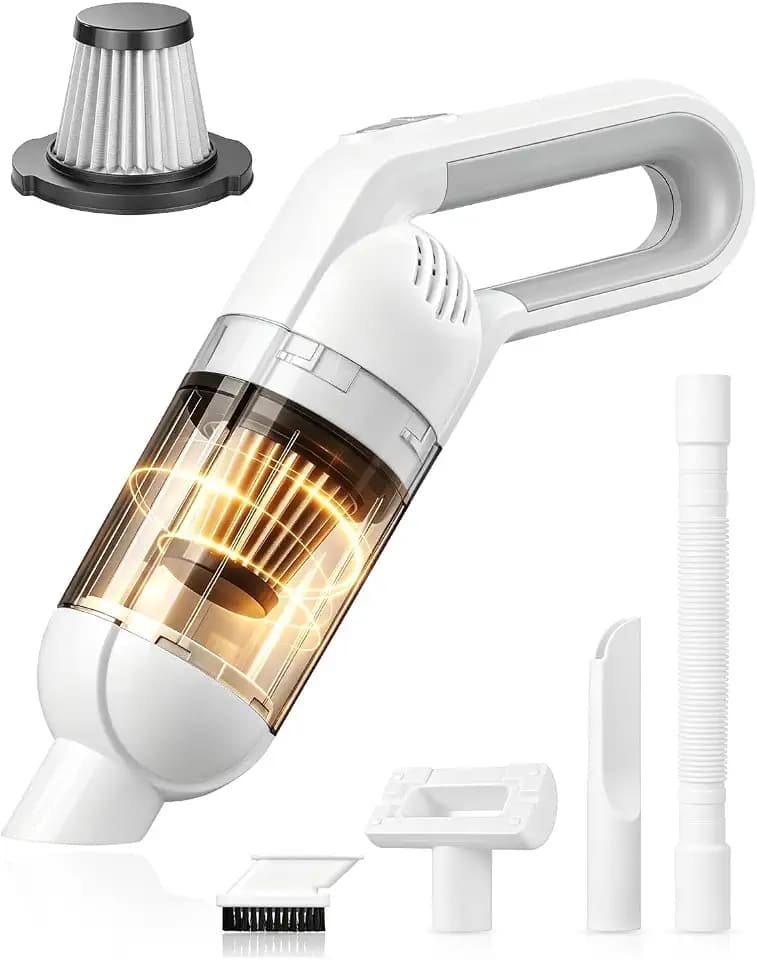 Handheld Vacuum Cleaner, 20000 Pa Car Vacuum Cordless White
