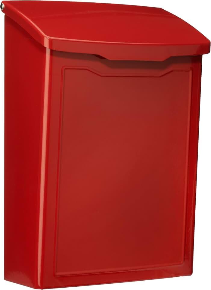 ARCHITECTURAL MAILBOXES 2681R Red Marina Wall Mount Mailbox, S