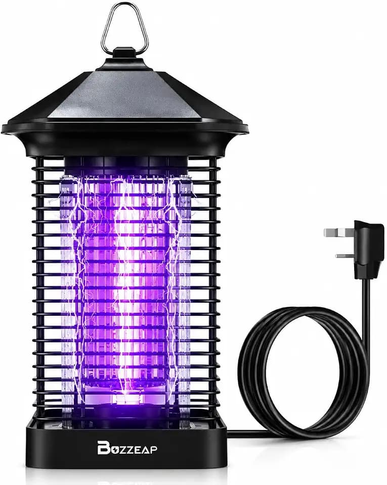 LED Bug Zpper, Fly Killer, Elektrischer Insektenvernichter 4000V, Mückenlampe mit Dual UV-Licht 365nm/395nm, Fliegenfalle für Innen & Außen, 150㎡ Reichweite
