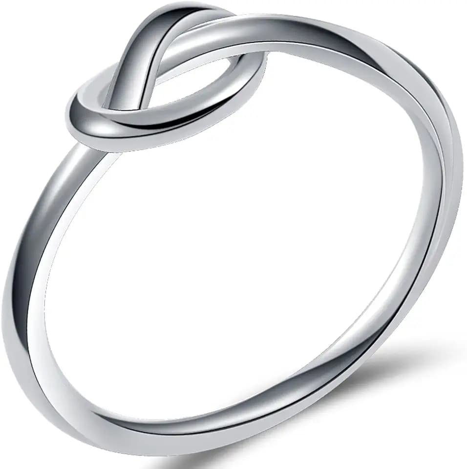 JUDE Ring mit Liebesknoten, Edelstahl, silberfarben, Schwarz