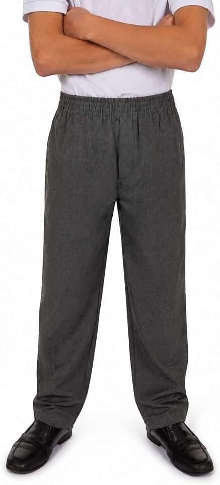 Listers Schoolwear Jungen-Hose, voll elastisch, leicht anzuziehen, Schulhose, Grau/Schwarz/Marineblau, rundum anzuziehen, bequeme Passform, 2–16 Jahre