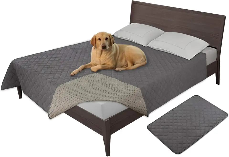 Easy-Going Waterproof Dog Bed Cover, Non-Slip Pet Blanket, 86x82in, Gray
