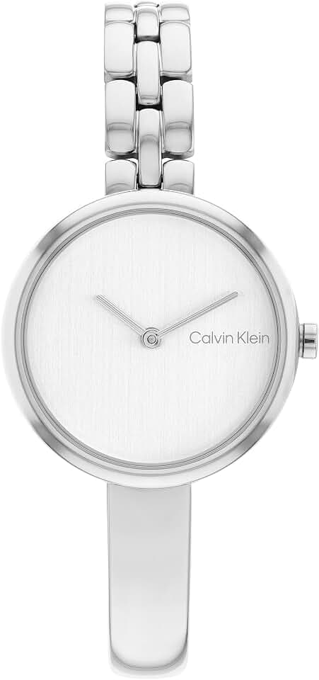 Calvin Klein Analoge Quarzuhr für Damen Bangled Kollektion mit Edelstahlarmband in Silber oder Gold