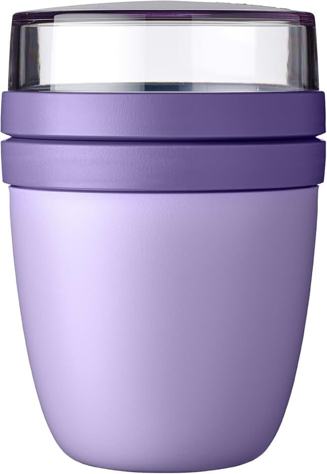 Mepal - Lunchpot Ellipse - Vivid Lilac – 500 ml praktischer Reisebecher, Joghurtbecher, To go Becher – Geeignet für Tiefkühler, Mikrowelle und Spülmaschine, 700 ml