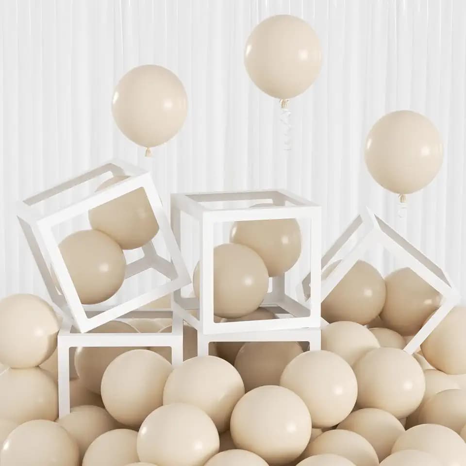 100pcs Small Cream Balloons 5 Inch, Mini Matte White Sand Beige Balloons