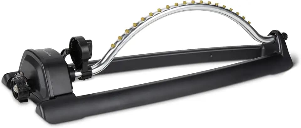 Amazon Basics Oscillating Lawn Sprinkler for Yard, Garden and Flower Beds, 3600 Square Foot Coverage, Black