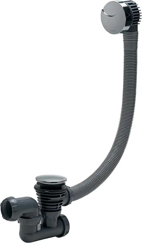 Wirquin 30724232 Ablaufgarnitur für Badewanne, ABS, Siphon, schwenkbar, mit Klappdeckel