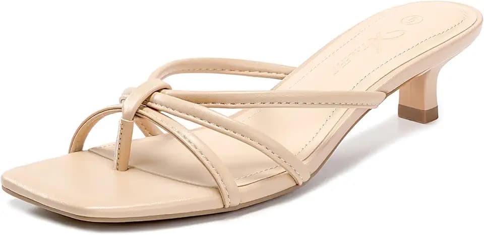 Athlefit Kitten Heels for Women Flip Flop Thong Heeled Sandals