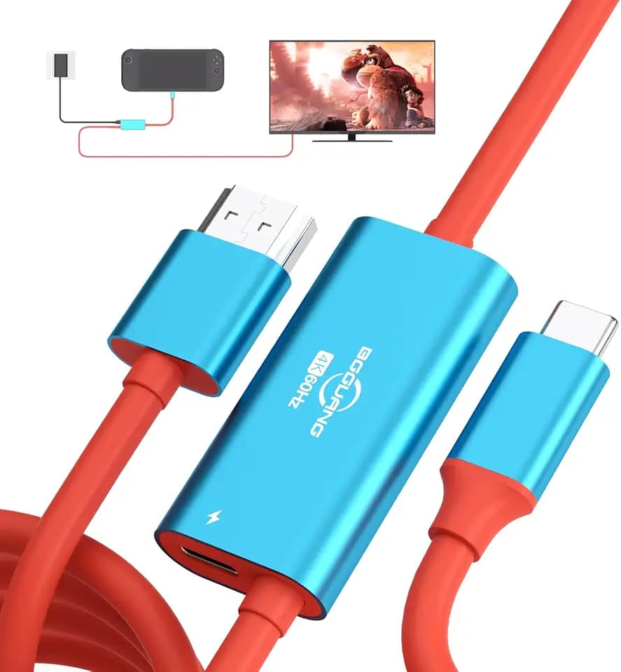 Switch 2 Dock Portable USB-C to HDMI Cable TV Docking Station Compatible with Nintendo Switch 2,OLED/Steam Deck/ROG Ally X /4K@60Hz / HDMI 2.0 / USB 3.0 5Gbps / PD 3.0 100W TV Travel Dock