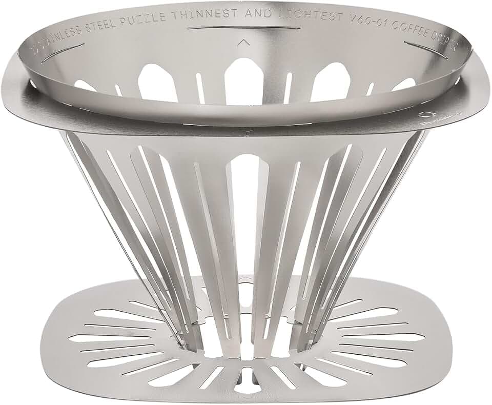 Thous Winds Faltbarer Kaffeefilter, Pour Over Kaffeefilter Edelstahl, Kaffeefilterhalter Wiederverwendbar, für Zuhause, Café, Camping