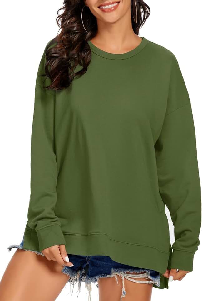Damen-Sweatshirt, langärmelig, Tops für Damen, Sweatshirts, Rundhalsausschnitt, lockere Sweatshirts, lässiger Strickpullover