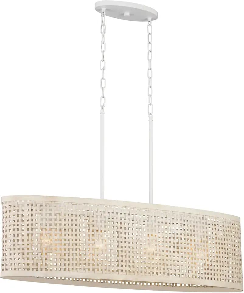 Kichler Sayulita 4-Light Linear Chandelier Light, White