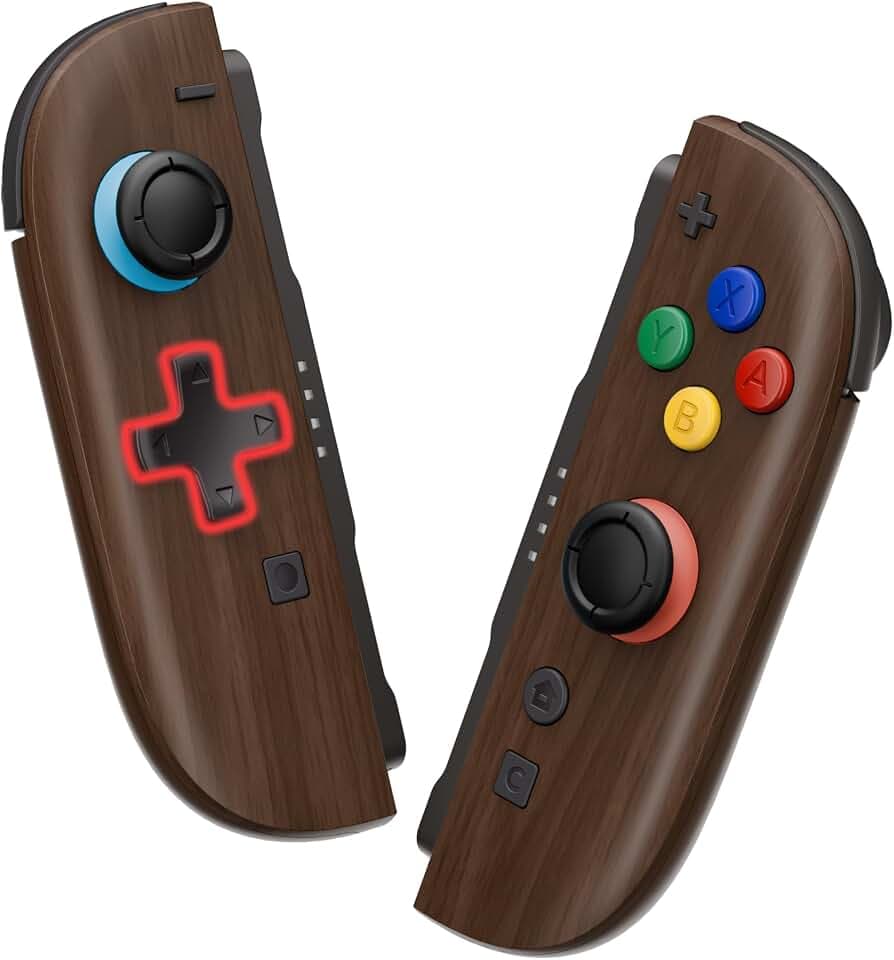 eXtremeRate DIY-Ersatz D-Pad Version Shell & Buttons Set für Switch 2 Joycons, Deluxe-Version Swap Full Gehäuse/Zierstreifen/Mittel Rahmen/Buttons Zubehör für Nintendo Switch 2 Joy Con-Holz Optik