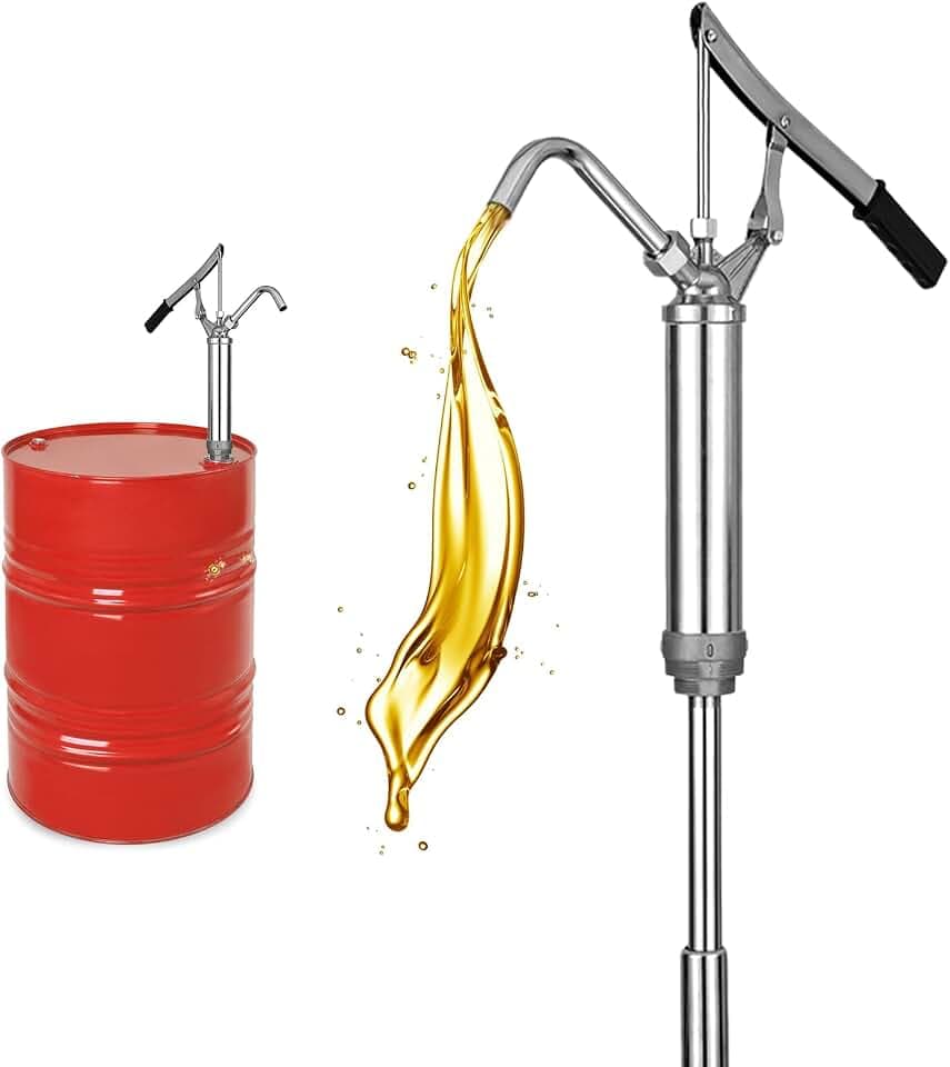 Kottwca Fasspumpe mit Hebelwirkung, Fasspumpe für 10.5 bis 52.8 Gallonen Fässer,Ölpumpe, 28L/Min, Ölabsaugpumpe für Dieselkraftstoff, Motoröl, Schmieröl und Getriebeöl