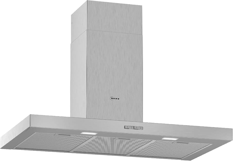 NEFF D92BBC0N0 Dunstabzugshaube, Wandhaube, 90 cm, Doppelflutiges Hochleistungsgebläse, Edelstahl
