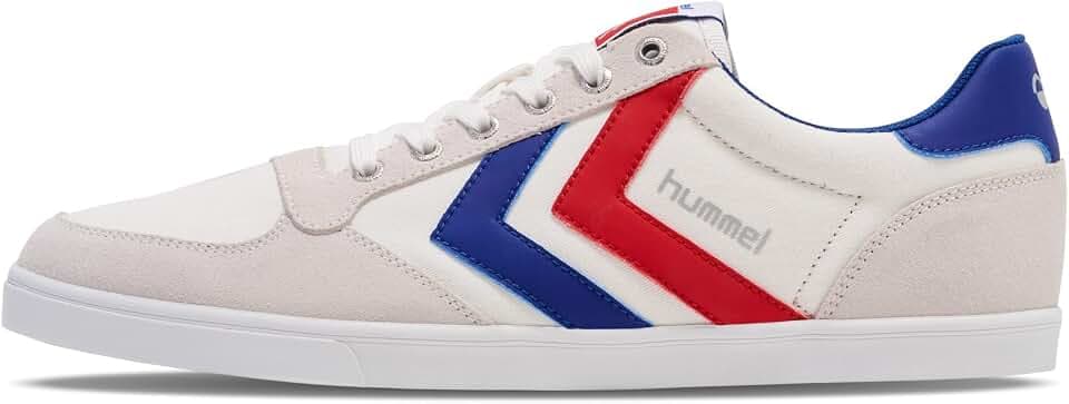 hummel Slimmer Stadil Low Sneaker Damen & Herren - Unisex Schuhe Erwachsene - Freizeitschuhe aus Canvas und Leder - Slim & Low-Cut Design - Normale Schuhweite