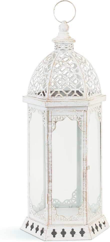 Zingz & Thingz Fancy Antique Style Candle Lantern Holder, Decorative Light Home Decor, 19.75" Tall, Graceful Lantern