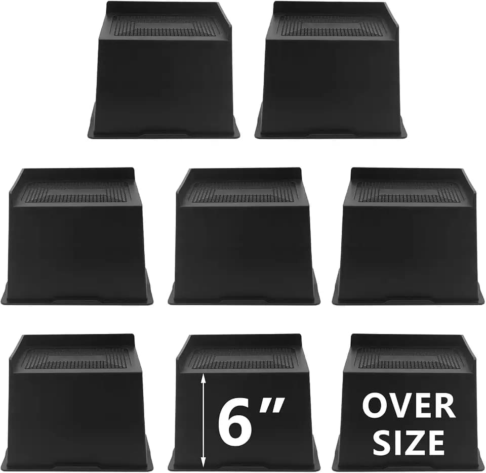 8 Pack Bed Risers 6 inch Heavy Duty, Oversized Furniture Risers