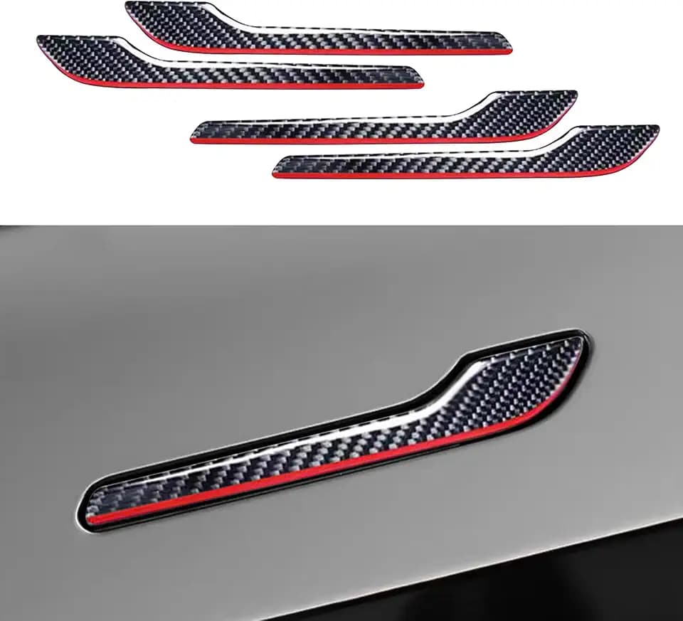 yhcdsea Model 3 Y Carbon Fiber Door Handle Decorative Protection Cover-HB