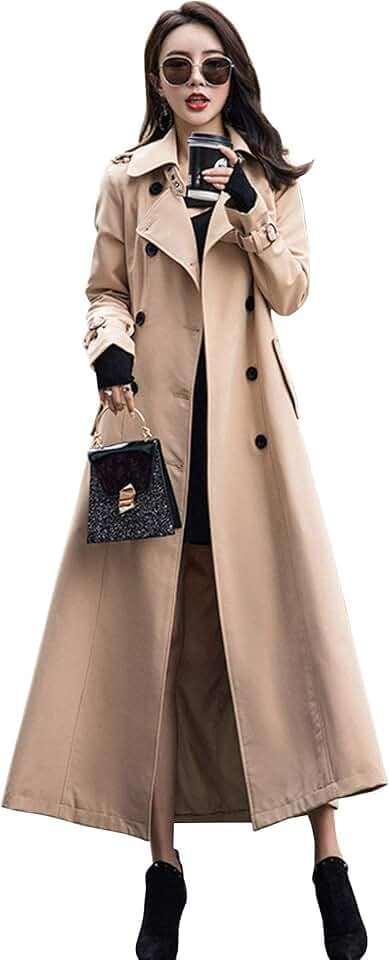 ebossy Damen Women Duster Trench Dress Coat Seemansjacke (1er Pack)