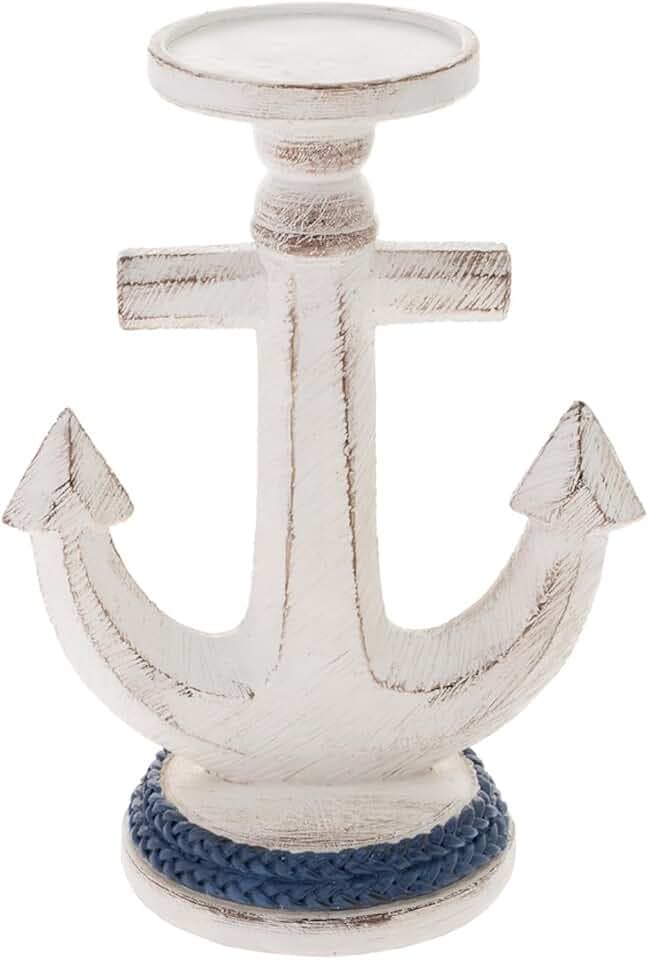 Boston International Candle Holder Nautical Themed, Small, Anchor