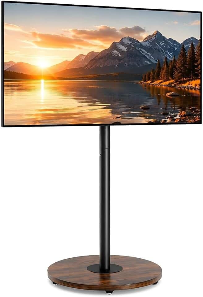 unho TV Ständer Rollbar, TV Standfuss Höhenverstellbar 40-75 Zoll Fernseher