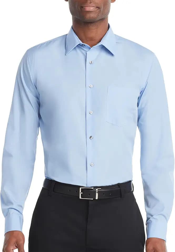 Van Heusen Mens Dress Shirt Regular Fit Poplin Solid