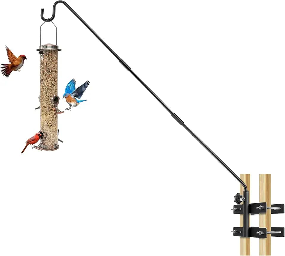 29-43" Adjustable Deck Railing Hook,Heavy Duty Rotating Plant Hanger