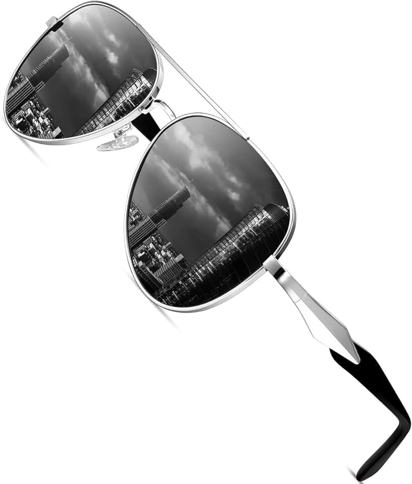 HENGOSEN Pilot-Sonnenbrille Polarisierte Sonnenbrille Herren: Retro Herren-Sonnenbrille mit UV-Schutz für Fahren, Radfahren, Angeln