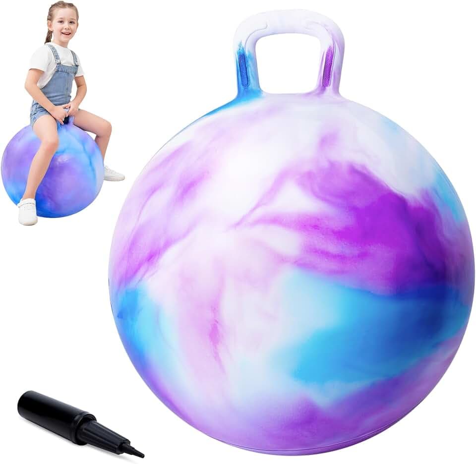 INPODAK 50cm Hüpfball für Kinder von 5 bis 9 Jahre Lila Hüpfbälle mit Pumpe
