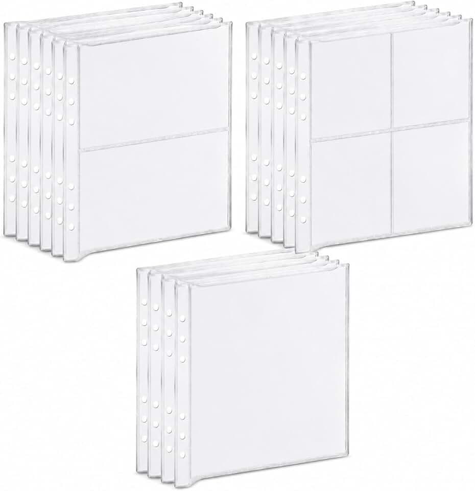 30 Stück Klarsichthüllen A5 für 6-loch Ringbuch, A5 Binder Fotohüllen, Wasserdicht PVC Sammelkarten Hüllen, Transparent Prospekthüllen für 3/5/7 Zoll Foto Rechnung Karte