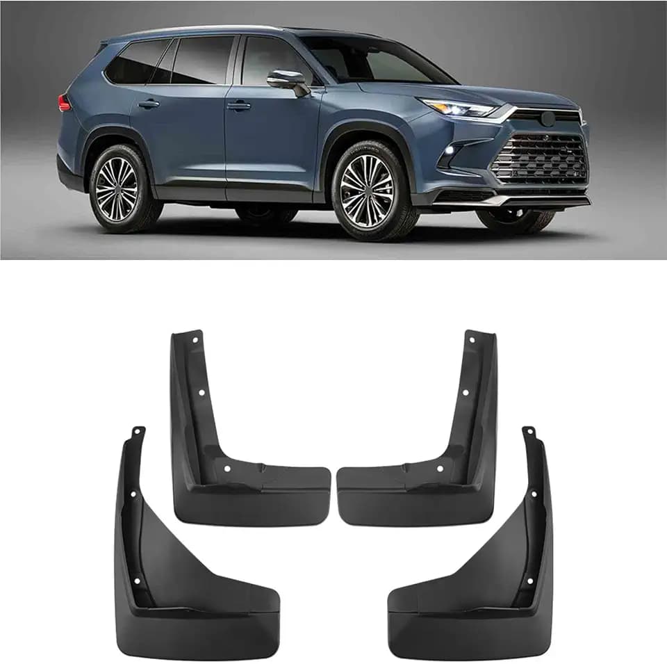 Splash Guard Mud Flaps Compatible with Toyota Grand Highlander 2025 2024, Mud Splash Fender Guard Front & Rear Wheel 4Pcs Set, Black