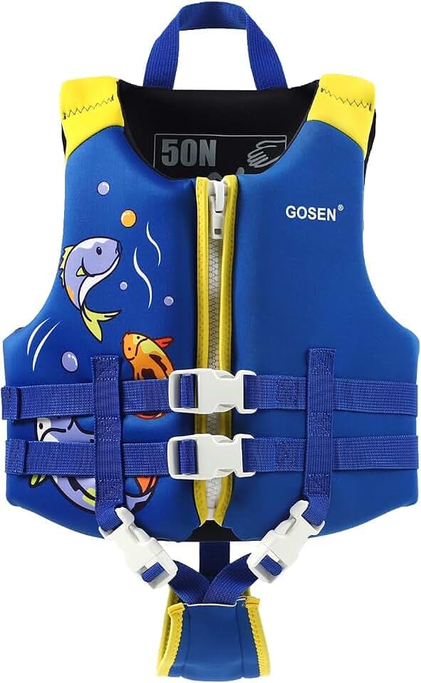 Kids Swim Vest Toddler Floaties for 22-75 lbs Boys Girls, Toddler Swim Vest with Adjustable Safety Strap, Easy On and Off Swimming Aid for Age 2-8 Years Learn to Swim